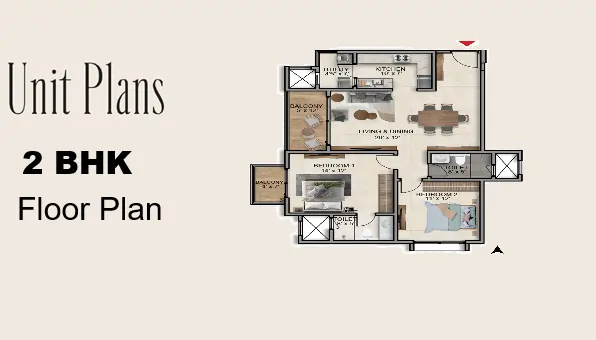2 BHK Floor Plan