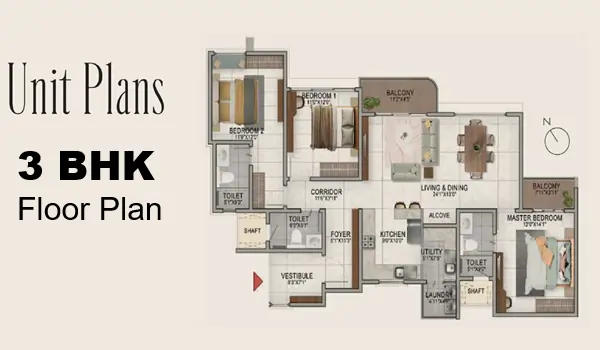 3 BHK Floor Plan